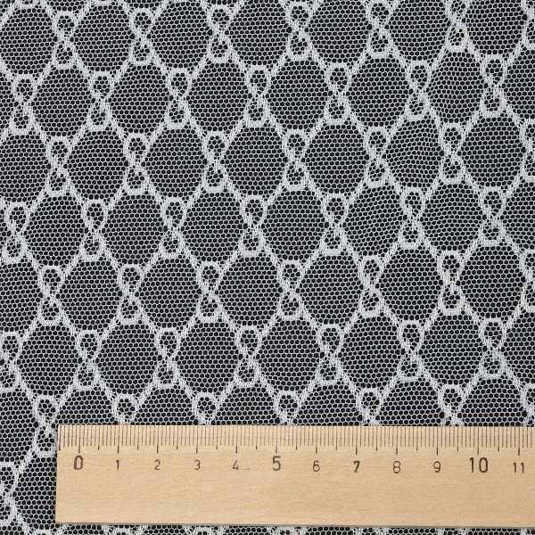 Сетка бельевая эластичная 70 г/м², шир.150 см / 1 метр, OLG119, цв.белый /OLG119.01/1/