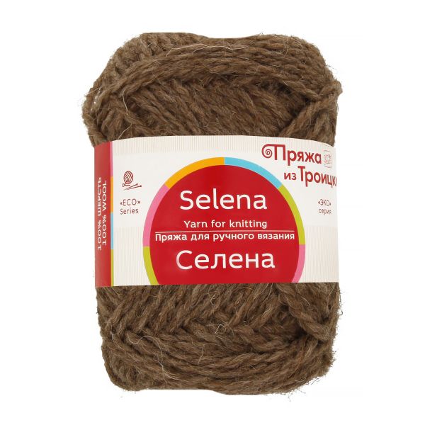 Пряжа Троицкая Селена / уп.5 мот. по 100 г, 160 м, 372 натур.т.серый