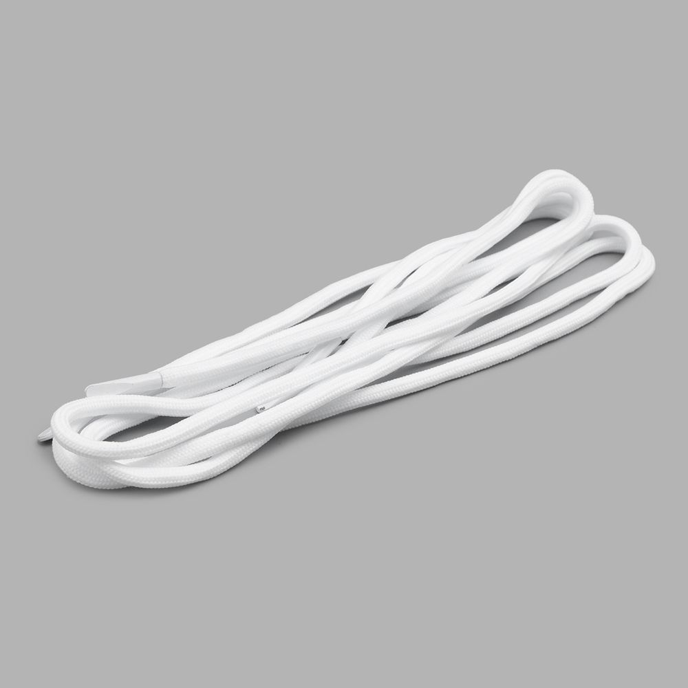 Шнурки круглые с металлическим наконечником 4.0 мм / 130 см, 1 пара (2 шт), белый, 6220-0133