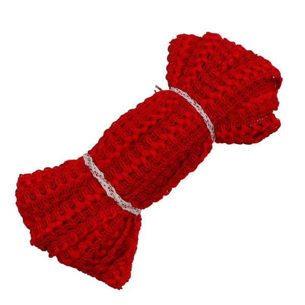 Тесьма отделочная вязаная 17 мм, 10 м, красный