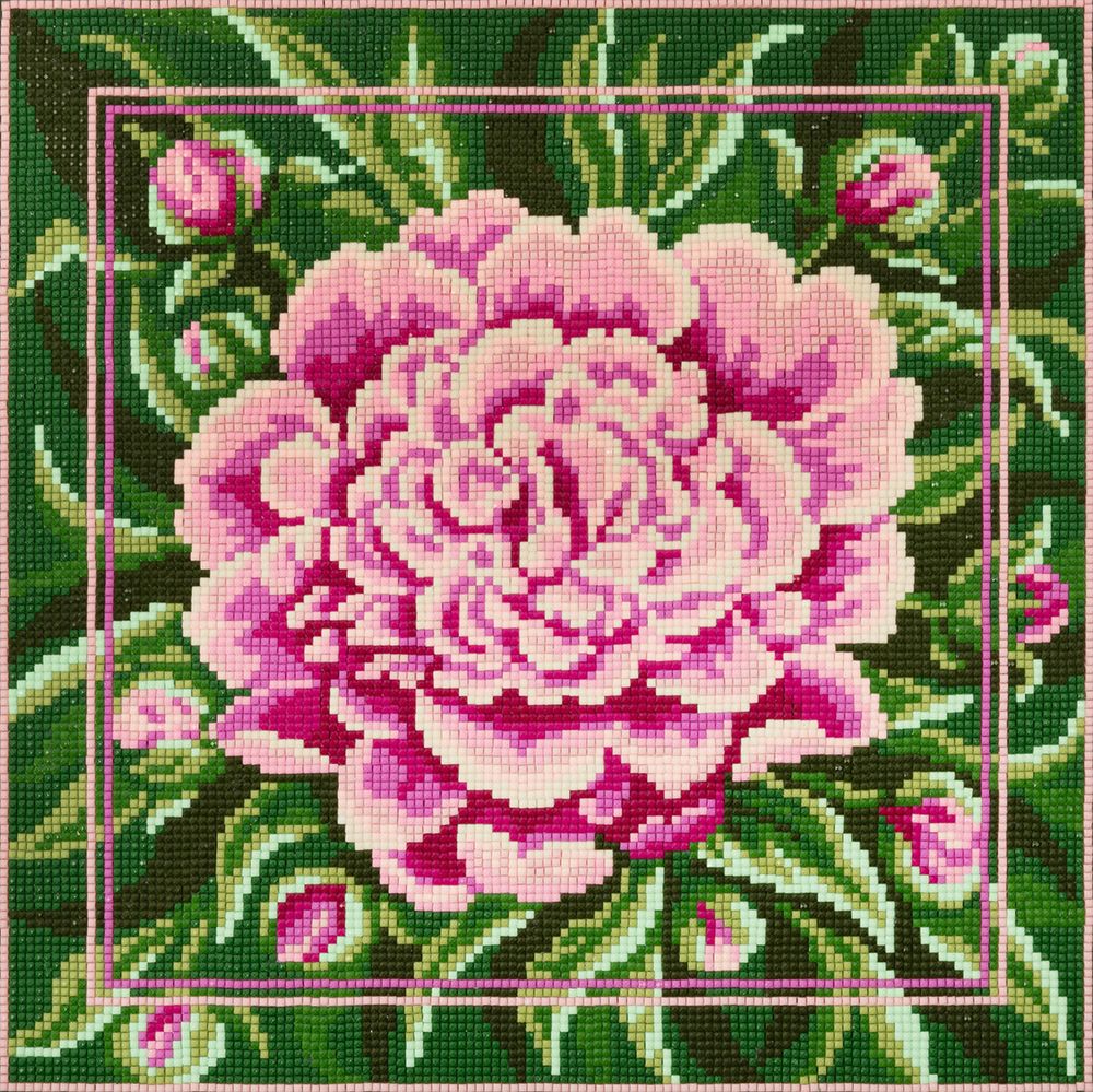 Алмазная (кристальная) мозаика Фрея, постер Пион, 30х30 см