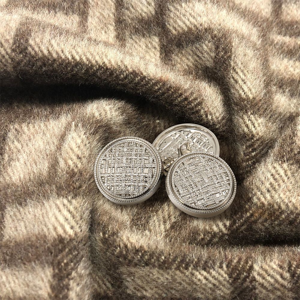 Пуговицы металлические на ножке 28L-18 мм, С-MP06 цв.серебро, 10 шт