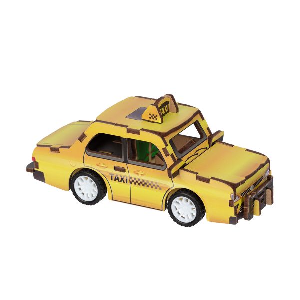 Пазл объемный 3D, 22 элемента, Серия Транспорт (мини) Такси, Rezark ROM-06