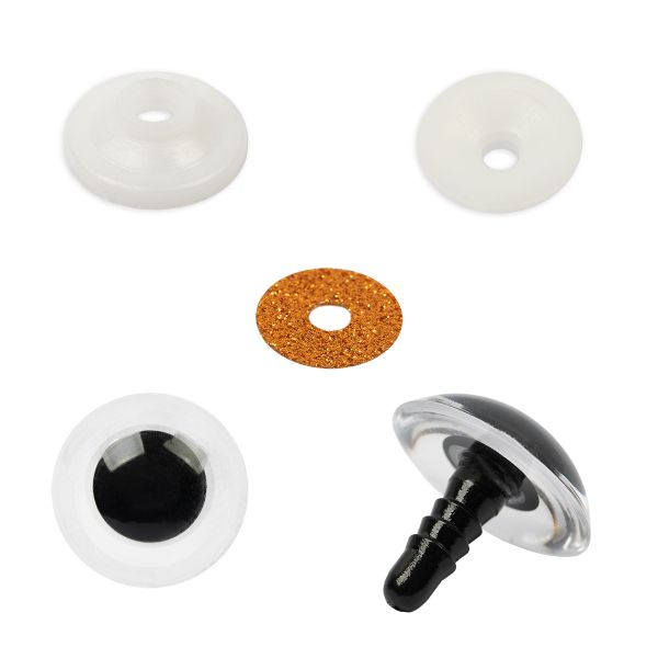 Глаза пластиковые с блестящей вставкой ⌀20 мм, 50 шт, золото, HobbyBe PGSB-20F