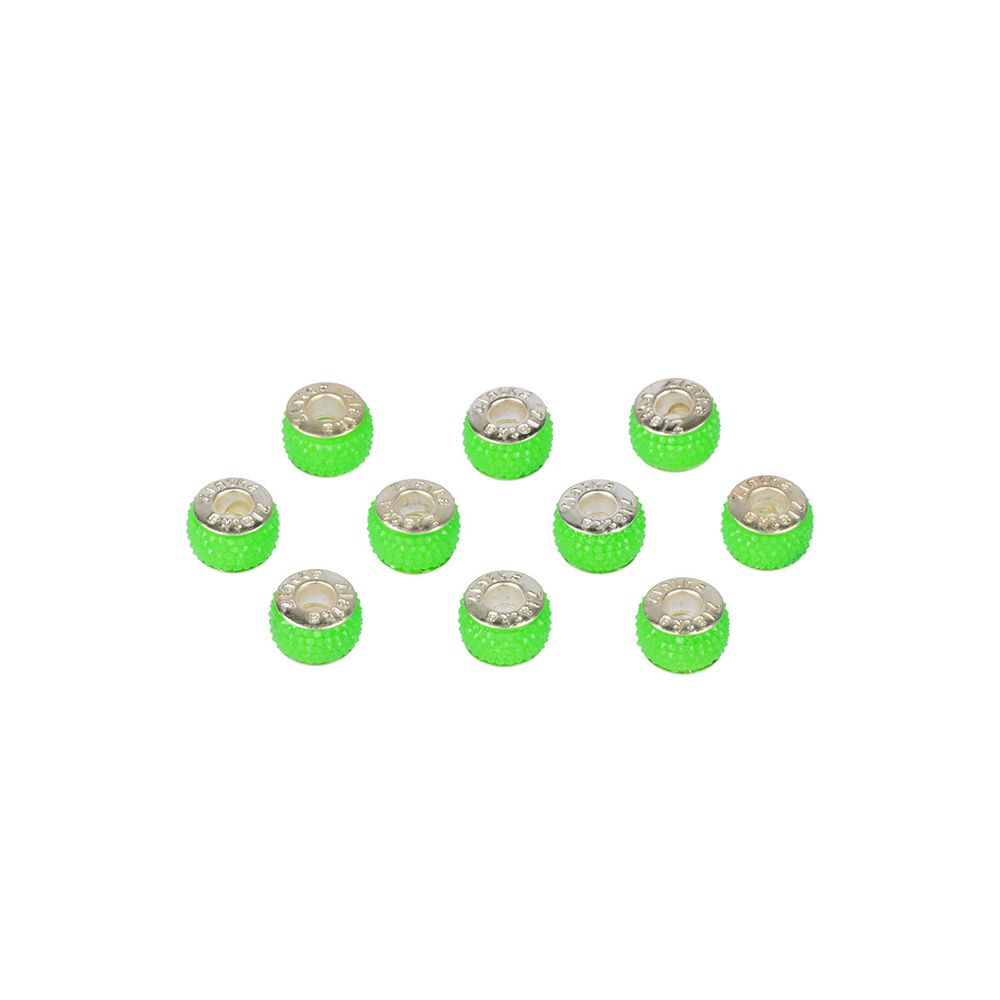 Бусины шармы 10 мм, 10 шт, смола, №17 зеленый/неон, Zlatka RFB-10