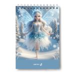 Блокнот на гребне A5 80 л., 4 шт, клетка, Ледяное очарование 01236, Светоч Б126