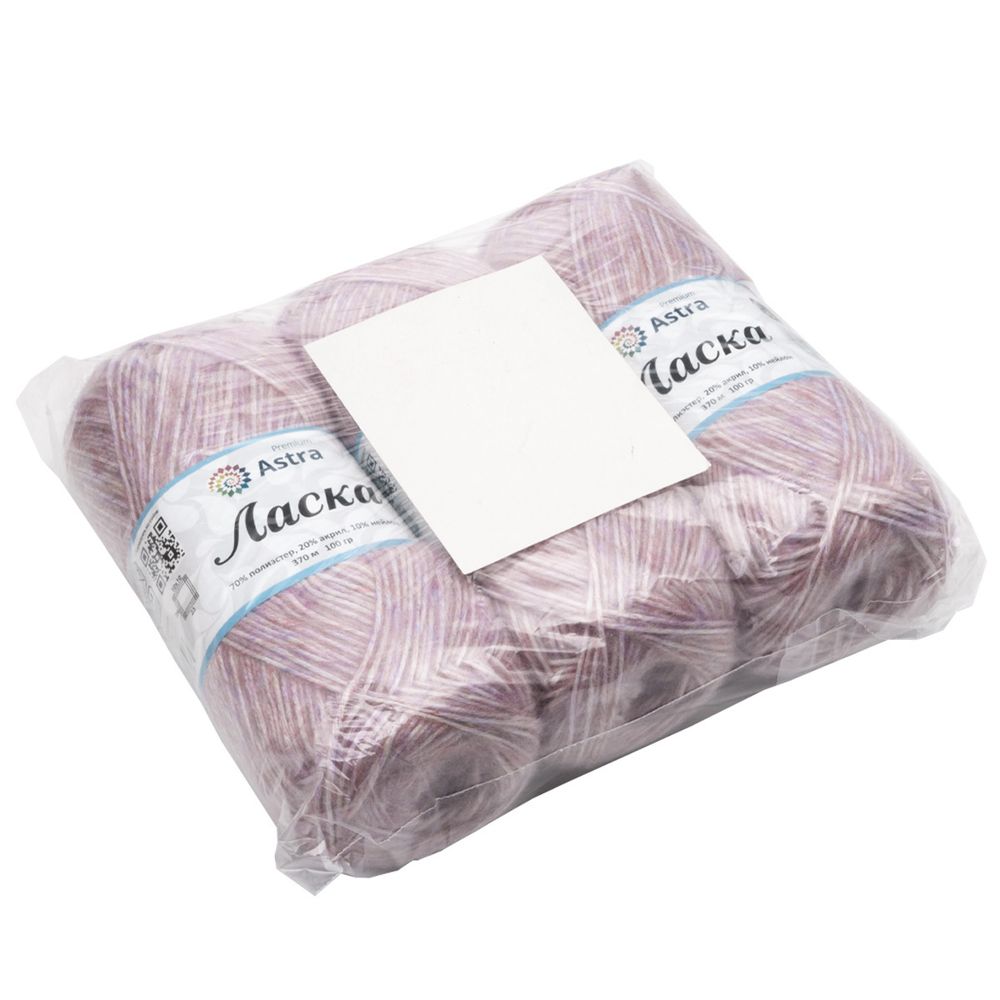 Пряжа Astra Premium (Астра Премиум) Ласка / уп.3 мот. по 100 г, 370 м, 113 темно-розовый