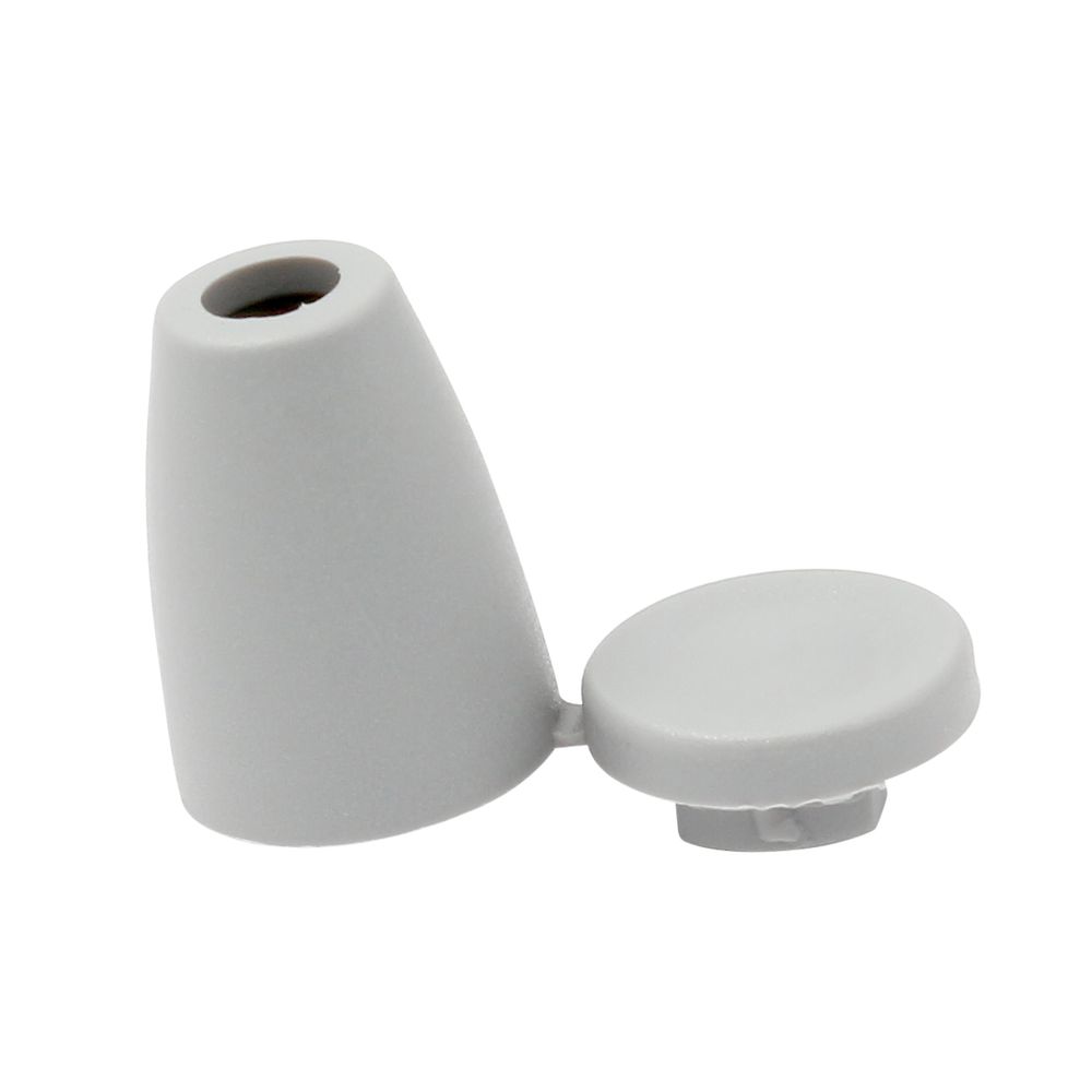 Наконечник для шнура пластик колокол ⌀6/9 мм, 14х11 мм, ПП, св.серый, 100 шт