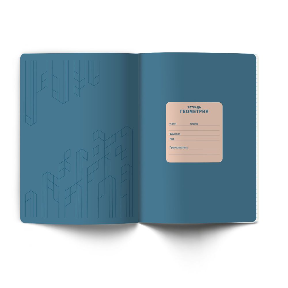 Тетрадь со справочным материалом Лёгким почерком, софт-тач ламинация, A5 48 л. на скобе 65 г/м², белизна 100% 10 шт, клетка, 01839 Лёгким почерком Геометрия, Светоч Т284