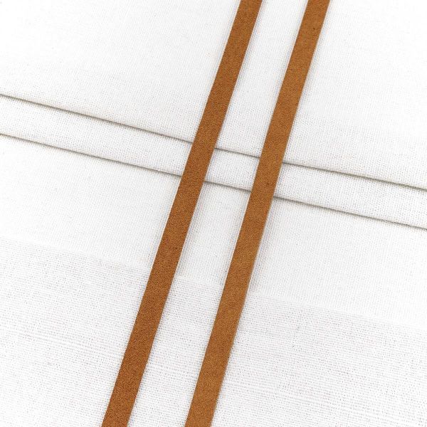 Тесьма замша искусственная 9 мм / 2 шт по 6 метров, цв. коричневый, 288442