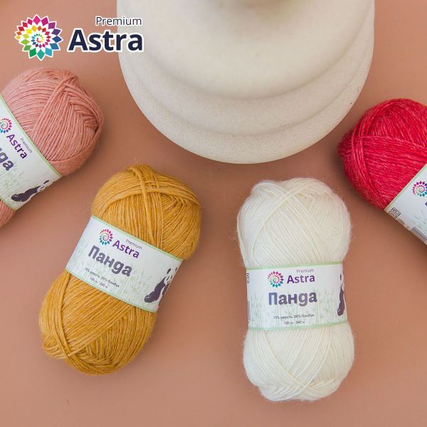 Пряжа Astra Premium (Астра Премиум) Панда (Panda) / уп.2 мот. по 100 г, 240 м, 295 охра