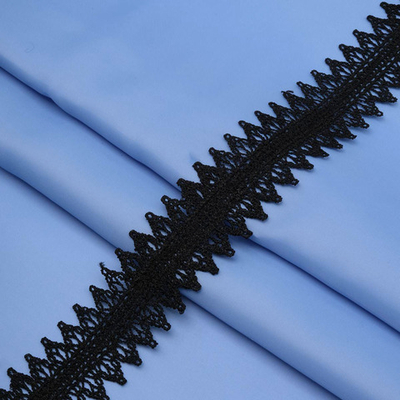 Кружево гипюр (плетёное) 35 мм / 13.7 метров, черный, 3AR1308