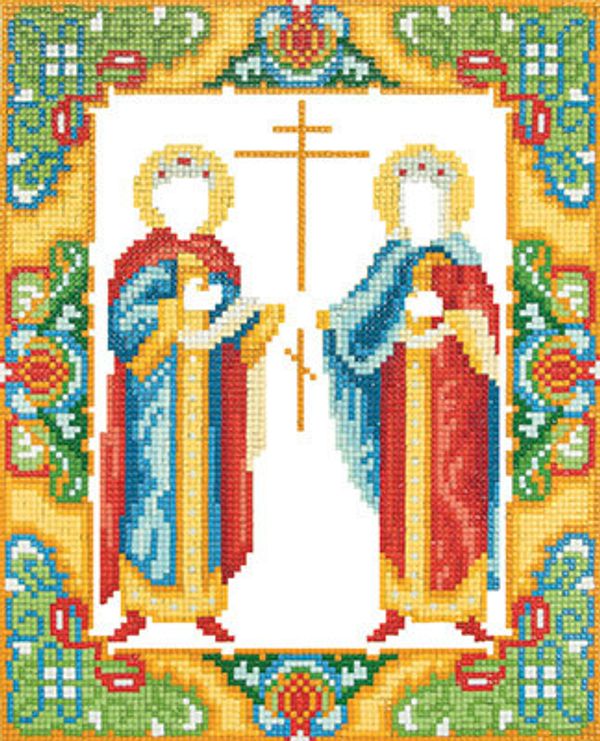 Алмазная (кристальная) мозаика Фрея, Икона Святых Равноапостольных царя Константина и царицы Елены, 22х27 см