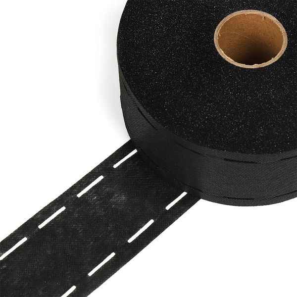 Лента корсажная клеевая перфорированная 60.0 мм / 100 метров, 40 г/м², 10-40-10, черный 6760B