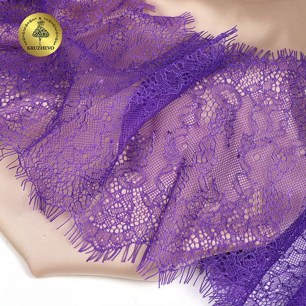 Кружево шантильи (реснички) 170 мм, A88 цв.A0507 сиреневый неон, 3 метра, Kruzhevo