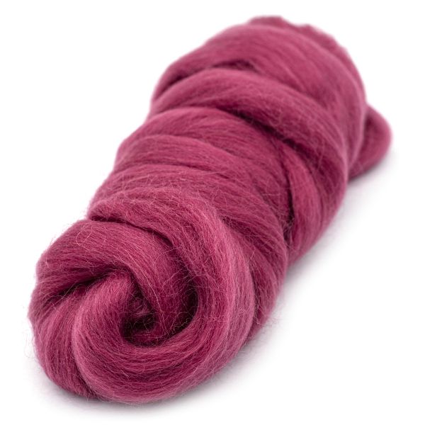 Шерсть для валяния Камтекс Лента для валяния п/тонкая 1х50 г, (25-28 мкр), 2.1 м, 088 брусника, 614644-15