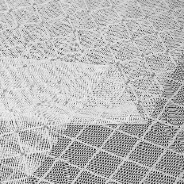 Сетка бельевая эластичная 85 г/м², шир.150 см / 1 метр, с флоком TBY.SZ030218, цв.белый /SZ030218.21/1/