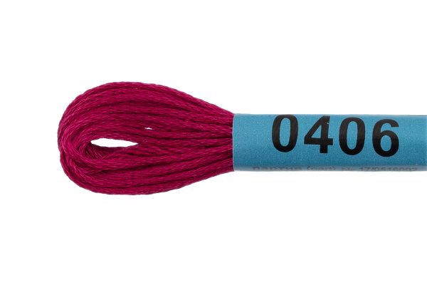 Мулине Gamma 100% хлопок, цв.0406 вишневый, 24 мотка по 8 метров