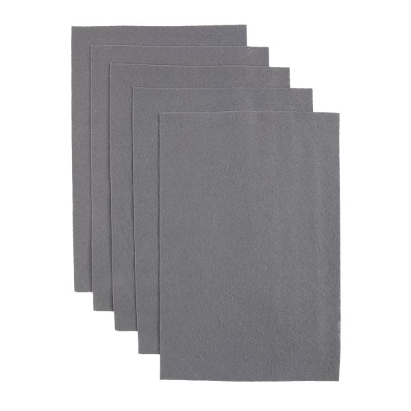 Фетр листовой 1 мм, 20х30 см, 5 шт, 105 серый, Blitz FKC10-20/30
