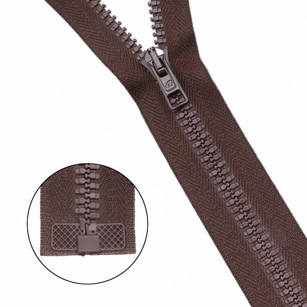 Молния трактор Arta Т6 (6 мм) 1 зам., разъем., 55 см, цв. 066 св.коричневый, уп.5 шт