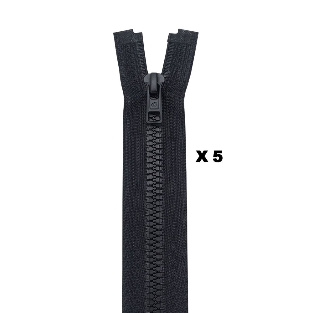 Молния трактор Arta Т6 (6 мм) 1 зам., разъем., 50 см, (2076), A580 черный, НОВЫЙ МАТОВЫЙ ЗАМОК, уп.5 штук