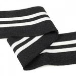 Подвяз (довяз) трикотажный 6.0х80 см, т.серый с белыми полосами, 100% п/э, 5 штук