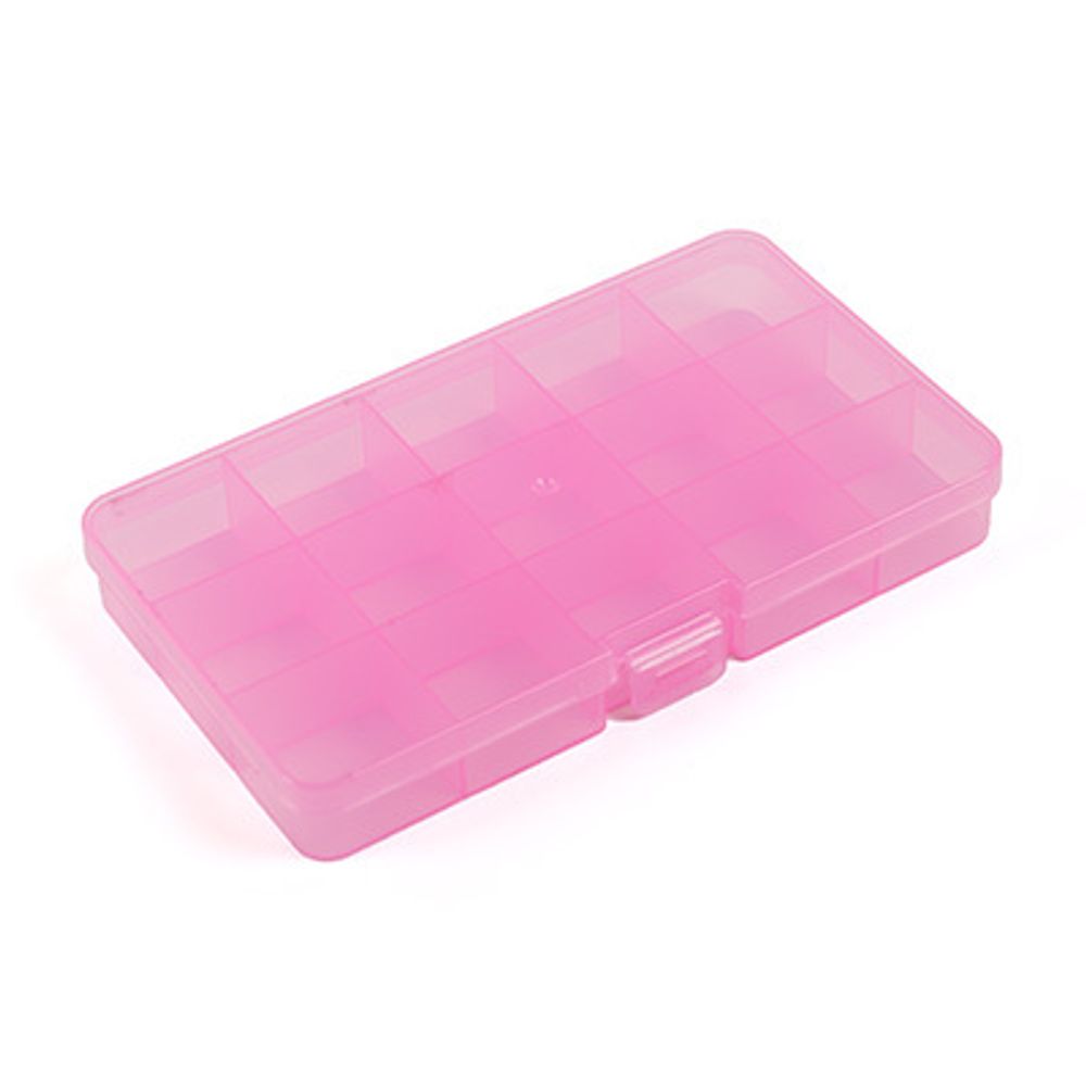 Органайзер для швейных принадлежностей 17.7x10.2x2.3 см, пластик, розовый/прозрачный, Gamma OM-042