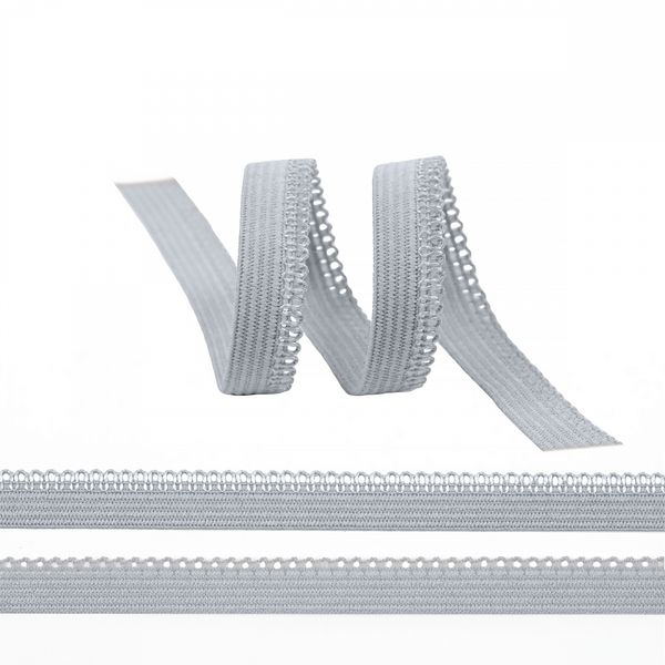 Резинка бельевая (ажурная) 10.0 мм / 1000 метров, RB03 серебристо-серый S329