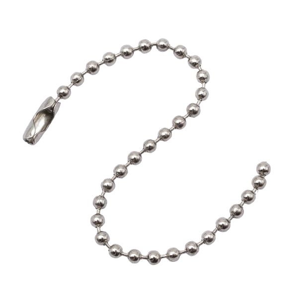 Мулька / биркодержатель (цепочка шариковая) 0,2х10 см металл (уп.~100 шт) New Star (никель)