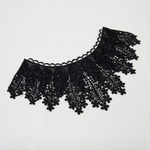 Пришивная кружевная вставка 240 мм, гипюр, 10 шт, Турция, черный, Gamma GIC-32-01 черный