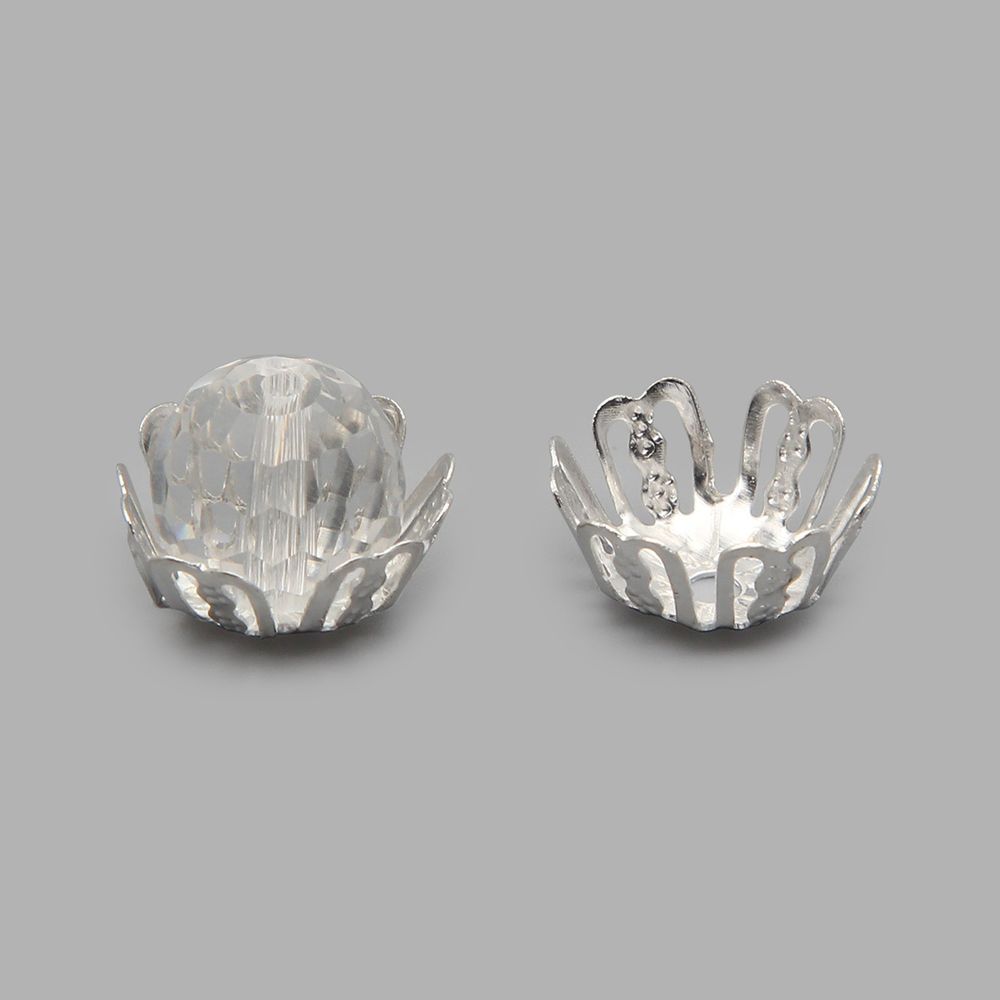 Шапочка для бусин 4AR209-3, 13мм 30 шт/упак, Astra&Craft (серебро)