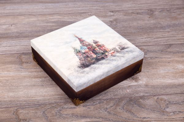 Заготовка деревянная Шкатулка с 4 ячейками, сосна, 20х20х6 см, ВД-486 Mr.Carving