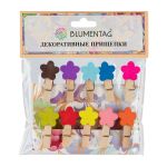 Прищепки декоративные 50 шт (5х10 шт), 3.5 см, F01 Разноцветные цветочки, Blumentag WCLF-35