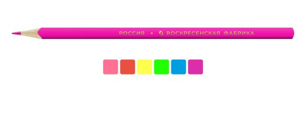Набор неоновых карандашей трехгранные MP-NCP-1006 заточенный 8х6 цв, Набор неоновых карандашей трехгранные MP-NCP-1006 заточенный 8х6 цв, ВКФ MP-NCP-1006