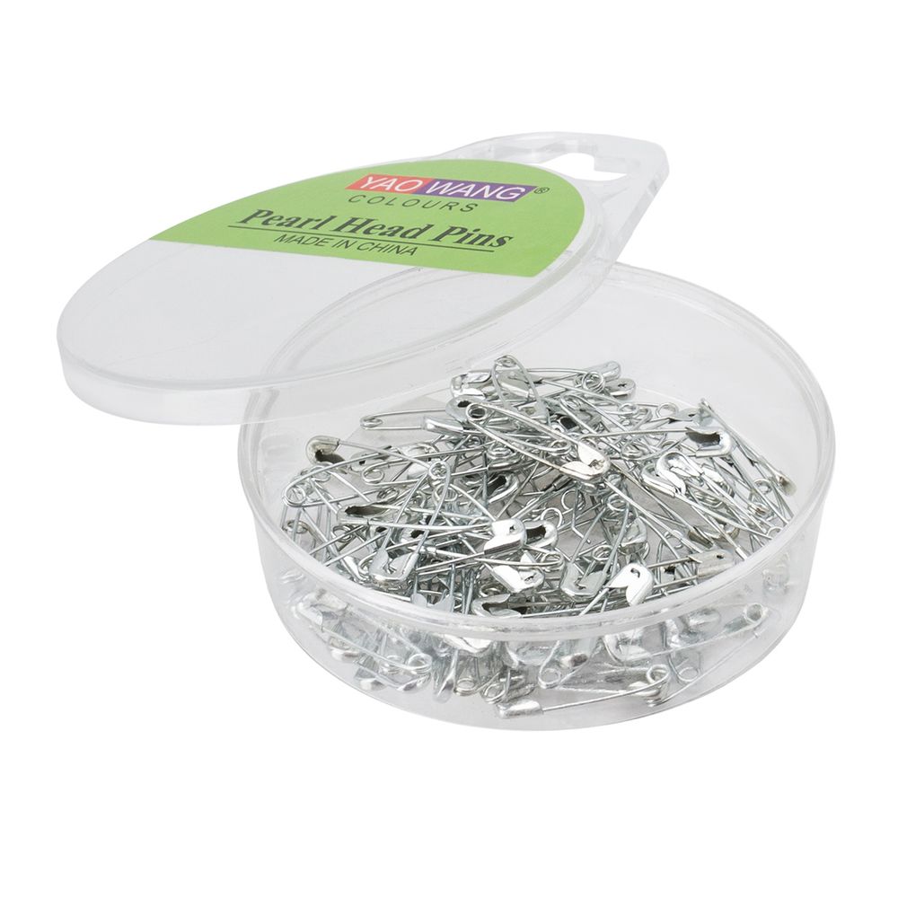 Булавки английские l=18 мм, в футляре, серебро, 100 шт