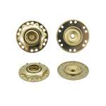 Кнопка пришивная металл ⌀24.0 мм, золото, нержавеющий металл, 4 шт, BIG