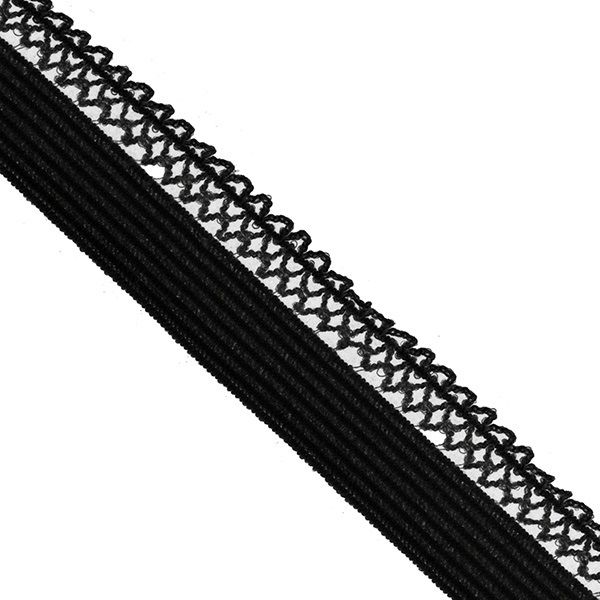 Резинка бельевая (ажурная) 10.0 мм / 100 метров, ультрамягкая, RB05322 F322 (03) черный