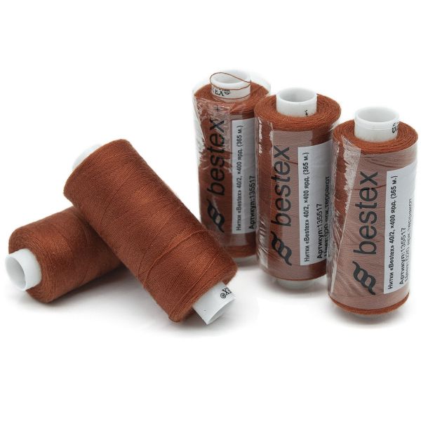 Нитки швейные бытовые Bestex 40/2, 365 м (400 ярд) / 10 кат., 020 яркий терракот
