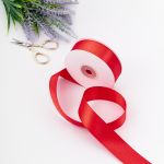 Лента атласная 2-сторонняя 25.0 мм / 22.86±1 метров, C1055 темно-красный, 6102-0013, Globus