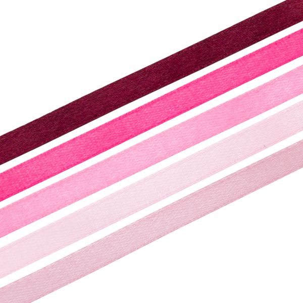 Лента атласная ассорти №3, 5 цветов по 0,6см*22,86м