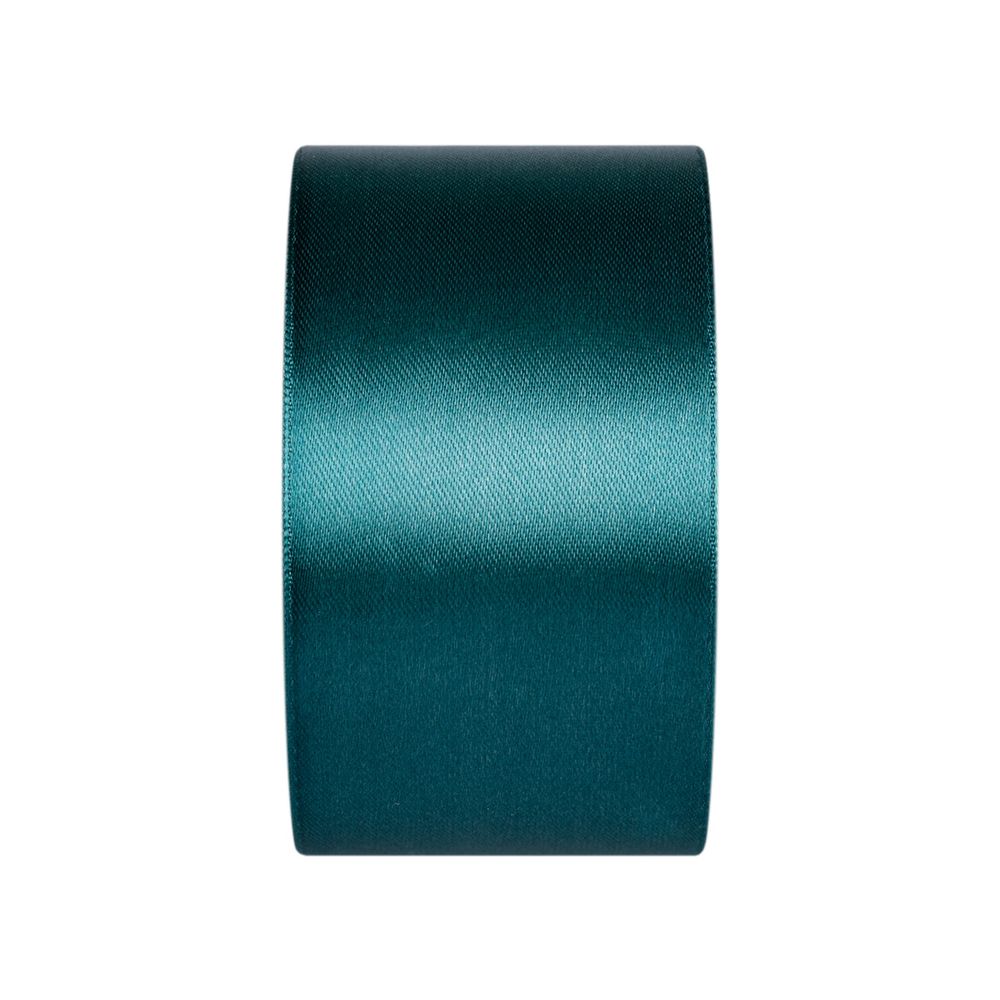 Лента атласная 1-сторонняя 50.0 мм / 33±2 метра, №092 т-зеленый, в термоплёнке, Gamma