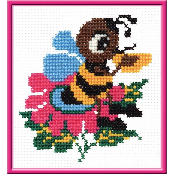 Набор для вышивания нитками РС Студия, Пчелка 12х11 см