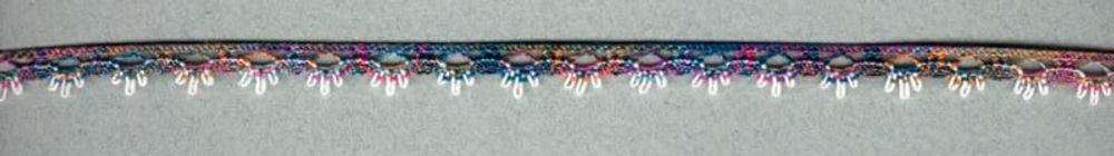 Кружево вязаное (тесьма) 10.0 мм, мультиколор с белым, 30 метров, IEMESA