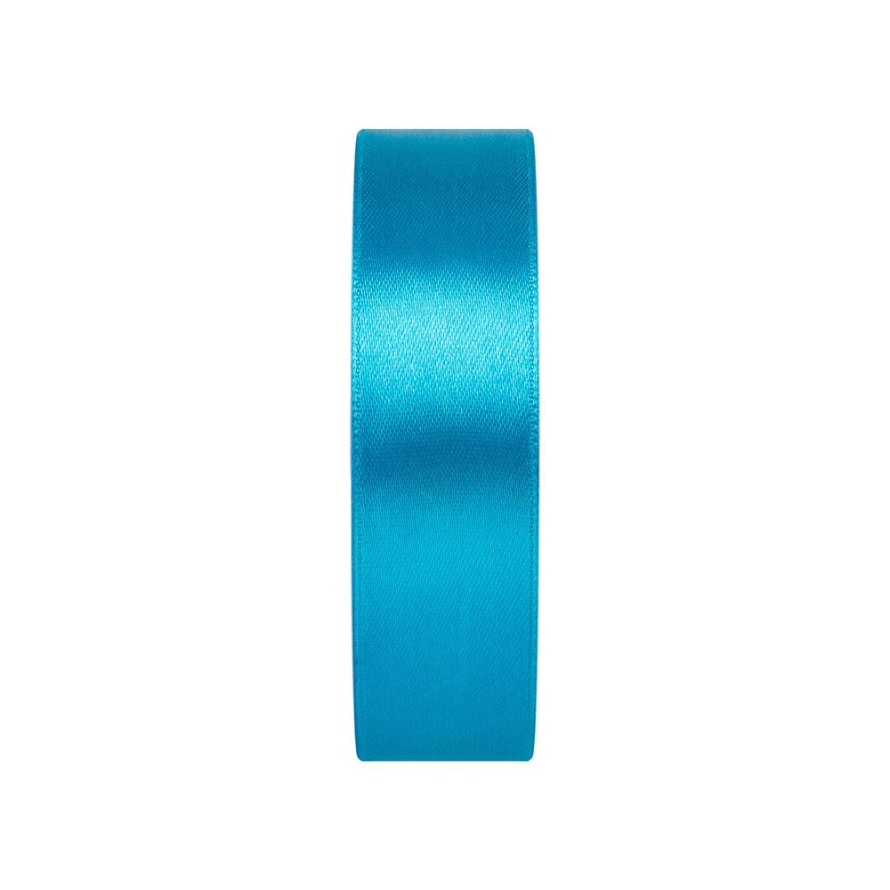 Лента атласная 1-сторонняя 25.0 мм / 33±2 метра, №504N(17-4436) бирюзово-голубой, Gamma