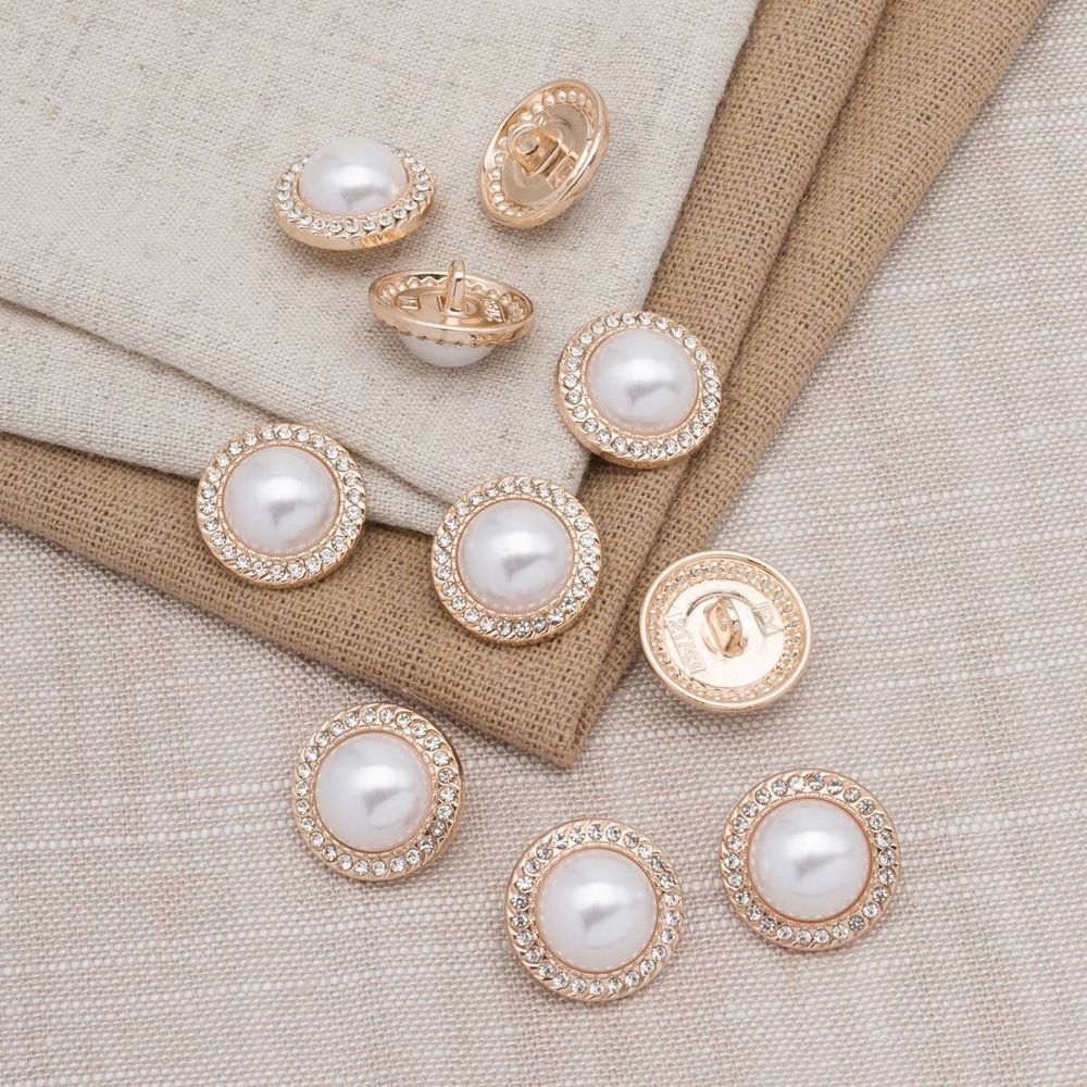 Пуговицы на ножке 28L=18 мм, металл, Gold (золотой), 10 шт, MP15