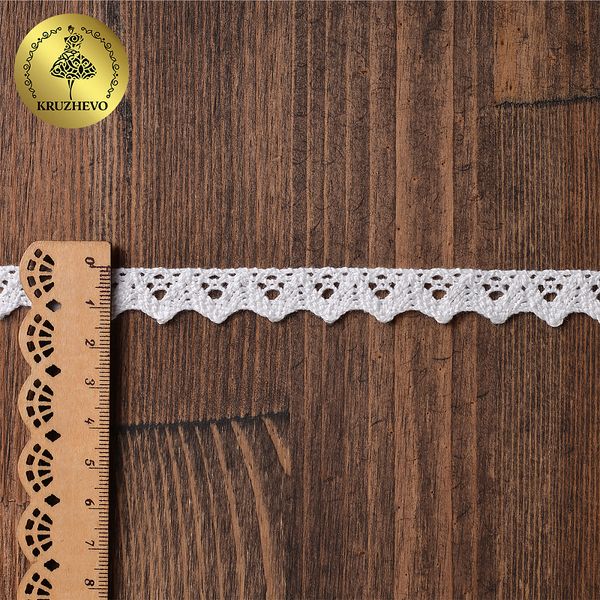 Кружево вязаное (тесьма) 15 мм 5604 цв.02 белый уп.50м, Kruzhevo