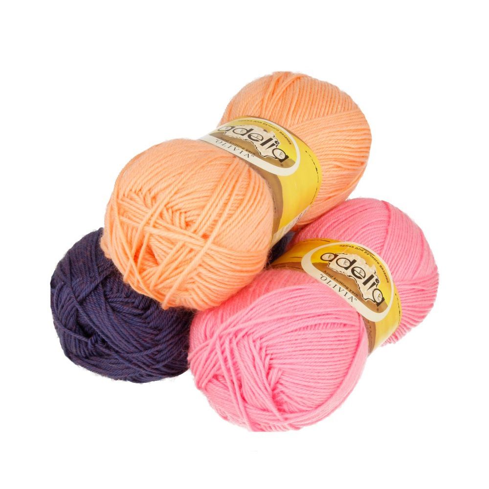 Пряжа Adelia Olivia / уп.5 мот. по 100г, 250м, 28 молочный