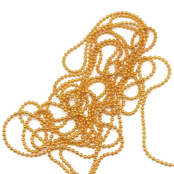 Цепочка шариковая, металл 1,2 мм / 91,4 м, золото