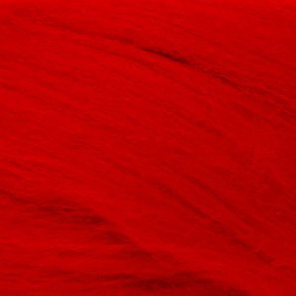Шерсть для валяния Пехорка Гребенная лента п/тонкая 1х50 г (27-28 мкр), 088 красный мак