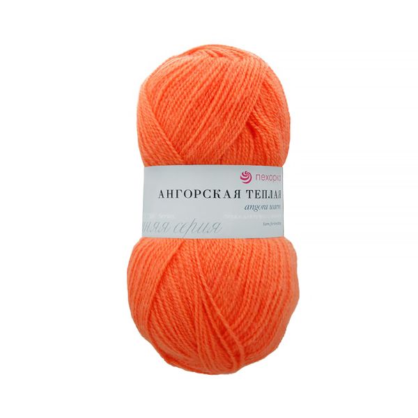 Пряжа Пехорка Ангорская теплая / уп.5 мот. по 100 г, 480 м, цв.396 настурция